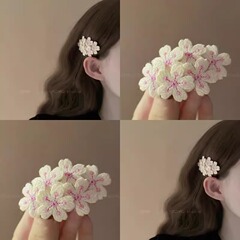 月白桜落 ~ 韓国の刺繍花のヘアピン