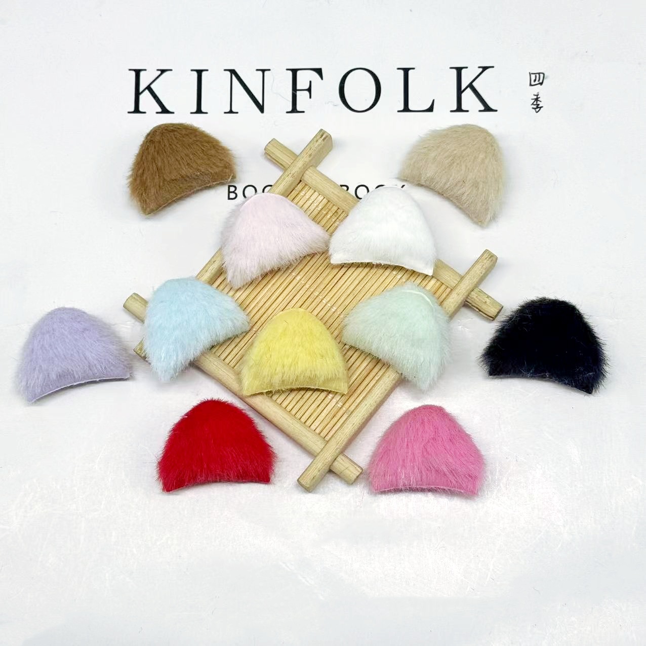 可爱双面毛绒猫耳朵发箍辅料饰品配件diy儿童发夹头饰玩偶辅料装