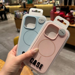 AI一体型撮影ボタン搭載 iPhone17対応 液体シリコン製 細いリング磁気吸着 Apple16/15対応 耐衝撃スマホケース