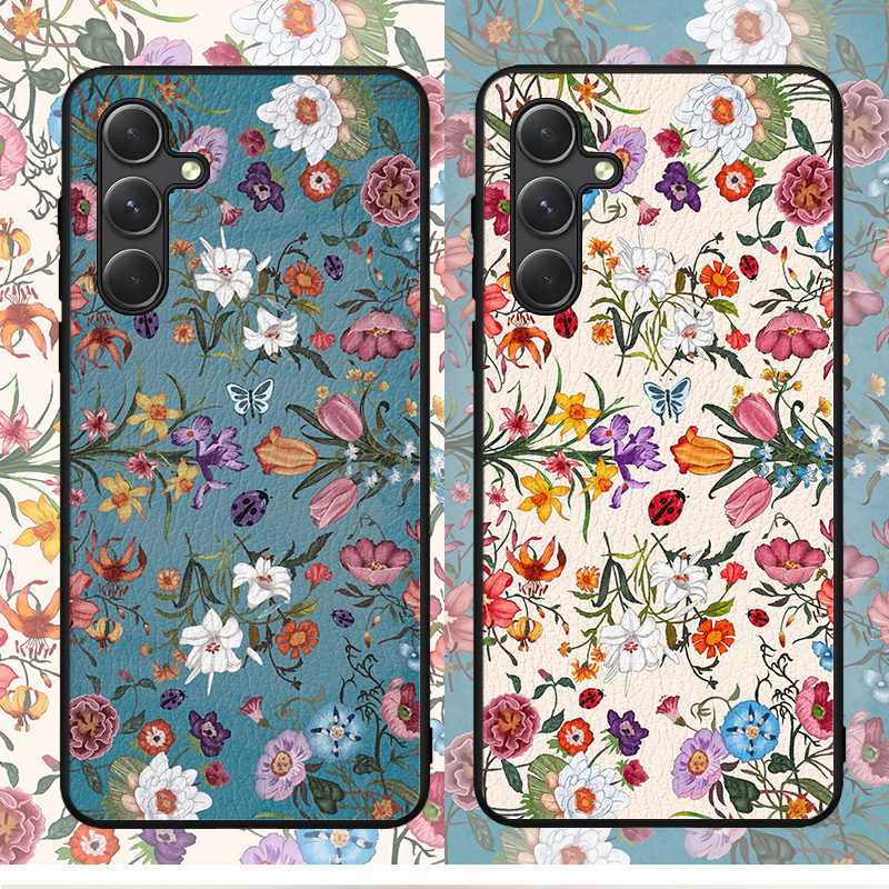 Suitable for Samsung Galaxy A54 Mobile Phone Case, High-Looking A54 Fashionable Korean Floral Leather Protective Cover