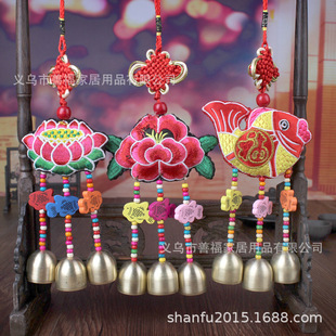 Ethnic style bell small Chinese knot pendant Dragon Boat Festival sachet living room tassel car decoration car hanging Chinese style embroidery