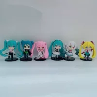 Набор фигурок Hatsune Q version — 6 чиби фигурок из ПВХ, ≈10 см для торта/машины/коллекции