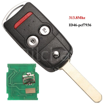 Suitable for 2/3/4 Button Honda Cr-V Jazz Folding Remote Control Car Key 313.8/433Mhz Pcf7936 (Car Keys) - 21-key-3138mhz