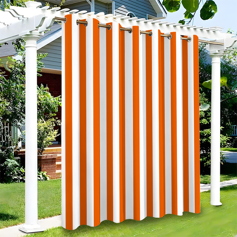 Cross-Border Foreign Trade Outdoor Striped Waterproof Curtains and Window Screens for Amazon, Modern Gazebo Sunshade and Sun Protection Forest Series
