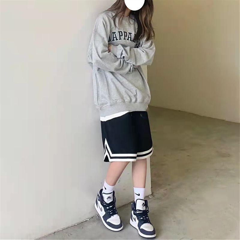 Basketball shorts men's and women's sports loose summer fashion brand boys quick-drying American Ice Silk casual pants cropped pants