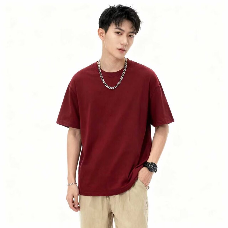 Men's Oversized Loose Fit Tall Extended Version T-Shirt, Short Sleeve, Plain Base Shirt, Summer Thin Style