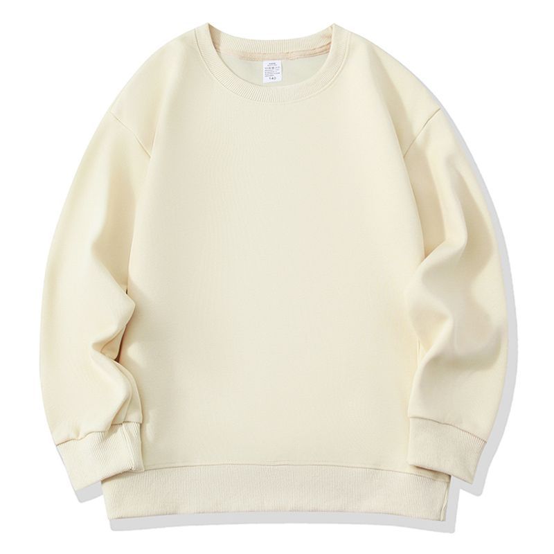 Suéter de color sólido para niños otoño y invierno ropa infantil de manga larga camisa en blanco fábrica de ropa de jardín de infantes logotipo de impresión spot