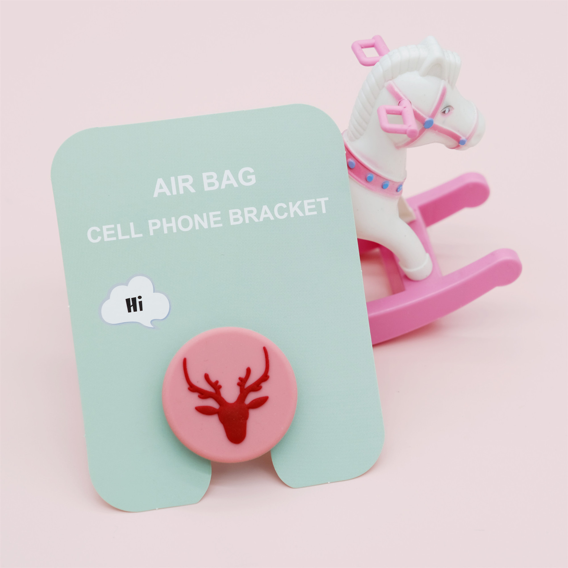 Airbag de dibujos animados soporte de teléfono móvil retráctil creativo personalizado escritorio plegable adhesivo perezoso soporte pequeño multifuncional