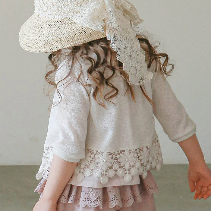 Estilo coreano ropa para niños verano manga larga abrigo ultrafino aire acondicionado ropa ins bebé niña todo partido princesa protector solar cardigan