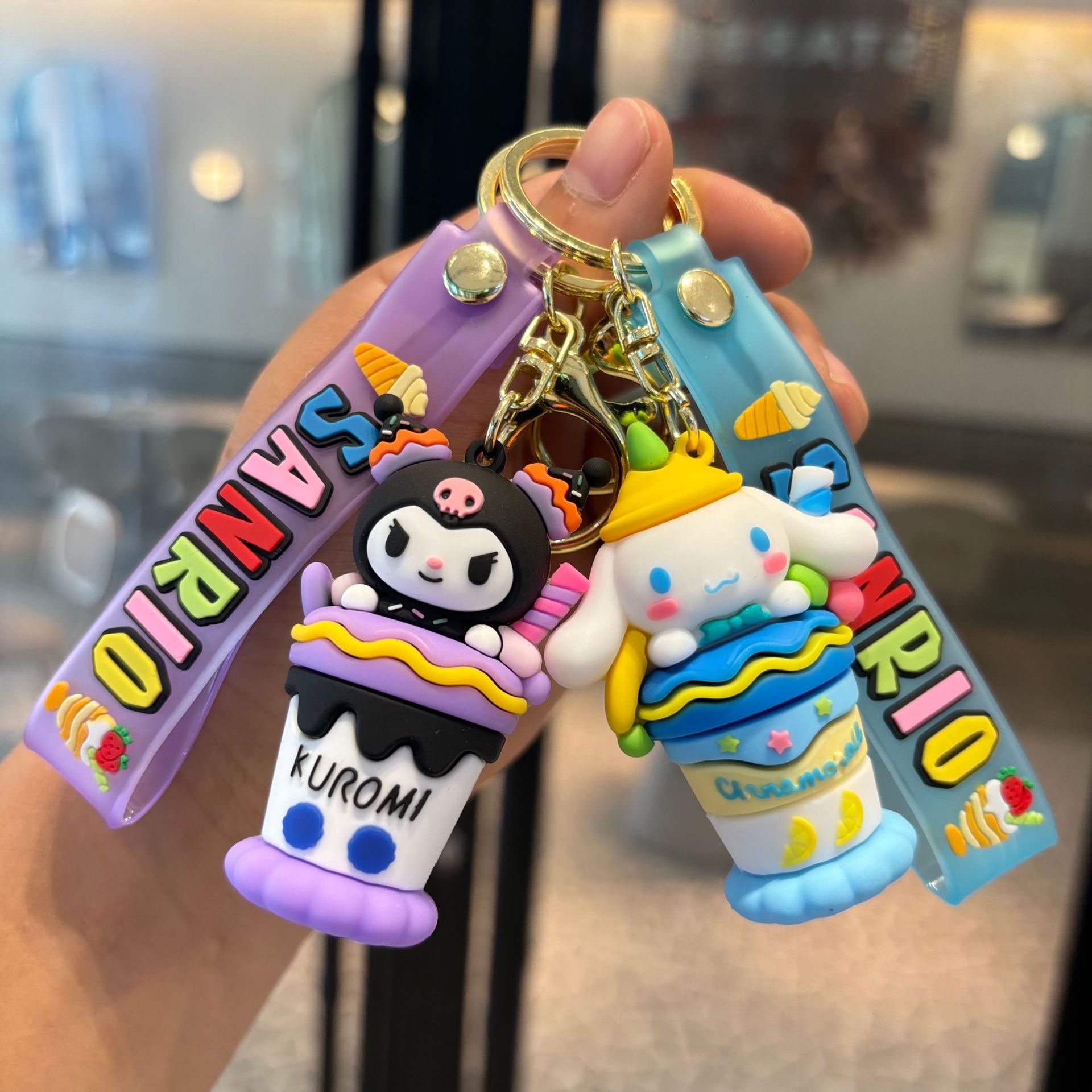 Sanrio serie de muñecas de pvc colgantes lindos pareja llavero de bebé agarrador pequeño regalo