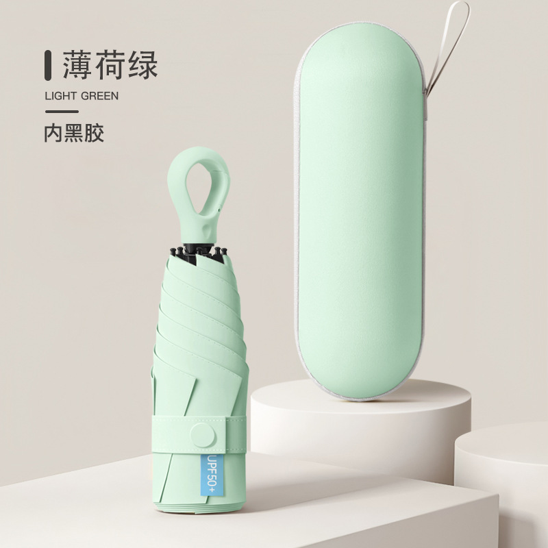 ポータブル 50% off 傘ラブハンドル晴雨兼用カプセル傘黒接着剤日焼け止めと UV 保護女性の日傘在庫あり|undefined