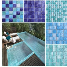 民宿酒店游泳池马赛克瓷砖摩洛哥风格蓝色拼图陶瓷浴池水池砖地砖