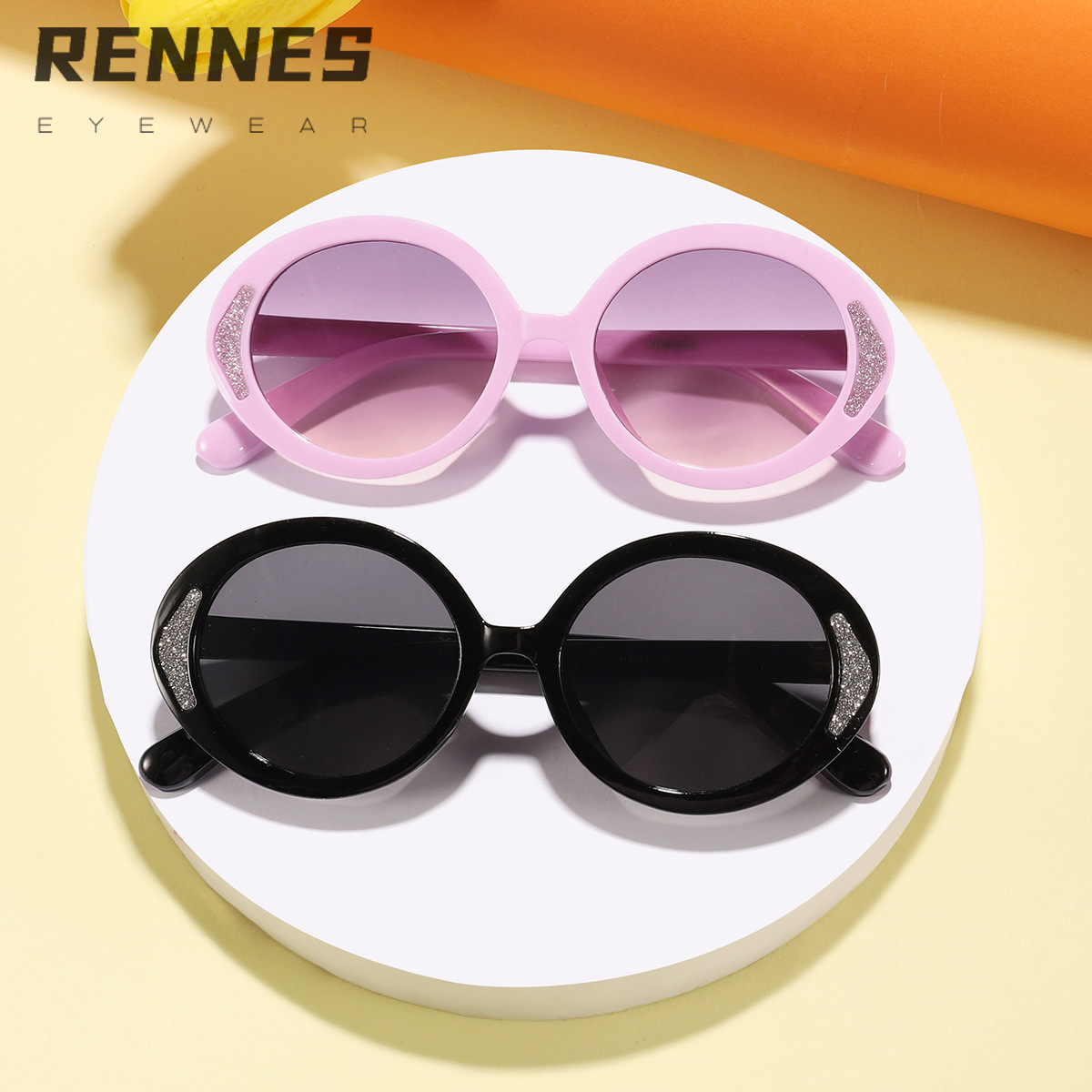 Gafas de sol de montura ovalada de color caramelo para niños transfronterizos, gafas de sol de sombra callejera de moda para bebés lindos