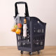 Supermarket Trolley Shopping Basket Extra Large Trolley with Wheels Supermarket Portable Basket Plastic Trolley Red Vegetable Basket