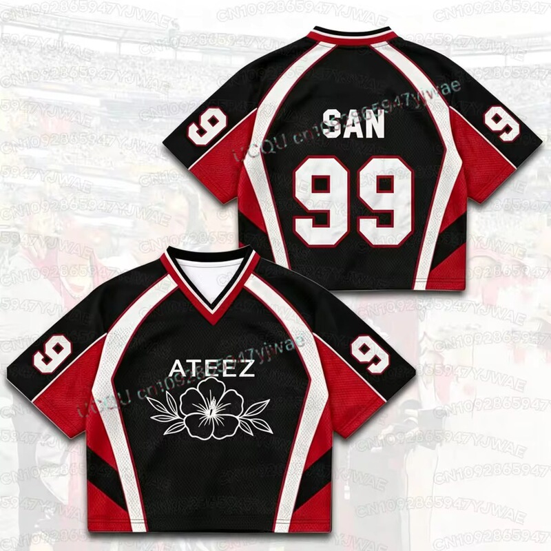 2026 Summer Men's and Women's Ateez 3D Printed Graphic Short-Sleeve T-Shirt Kpop Fan Gift V-Neck Jersey 2026 Summer Men's and Women's Ateez 3D Printed Graphic Short-Sleeve T-Shirt Kpop Fan Gift V-Neck Jersey