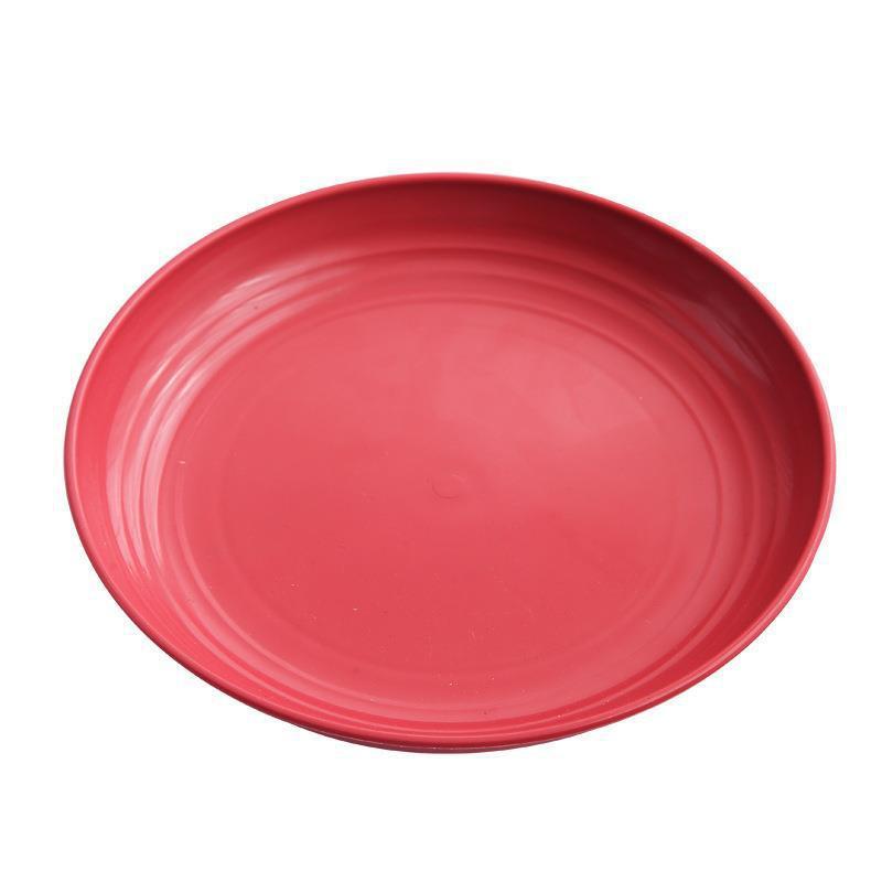 小麦わらプレート 家庭用食器 高級感プラスチックフルーツプレート 大型丸皿 サラダ・デザート・スナックプレート|undefined
