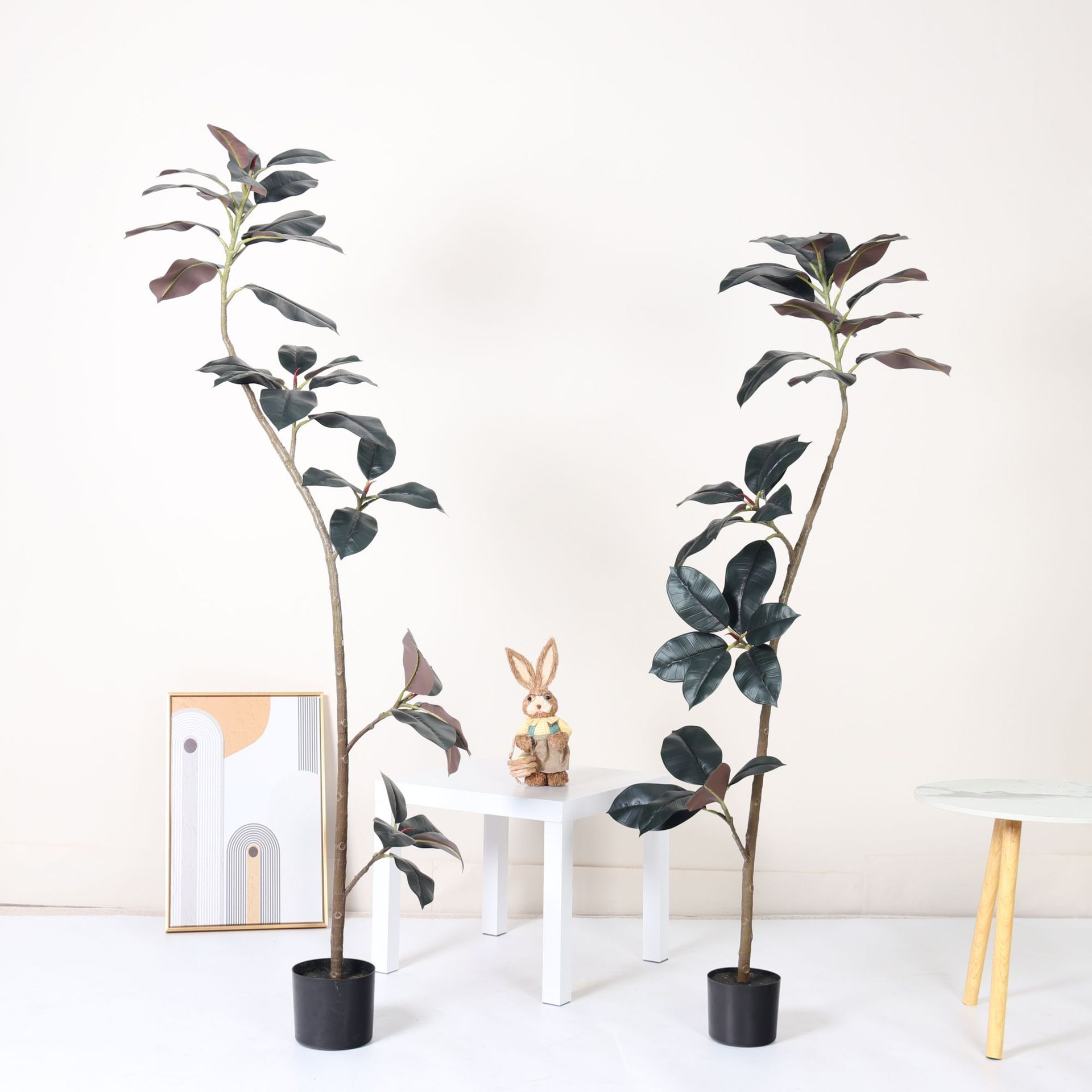 Simulación avanzada, plantas verdes, elegantes, árboles de caucho de diamante negro, árboles falsos, plantas en macetas, decoración de suelo interior, plantas biónicas