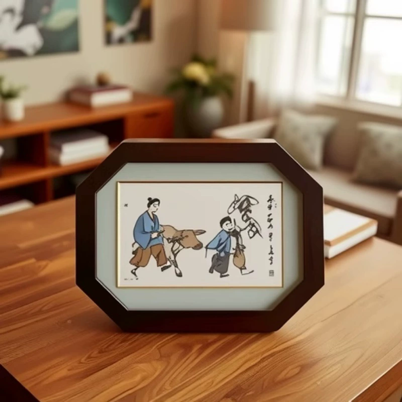 Новая прямоугольная титановая картина в китайском стиле для украшения офиса для прихожей, гостиной, настенного искусства в коридоре, чтобы преобразить мир.