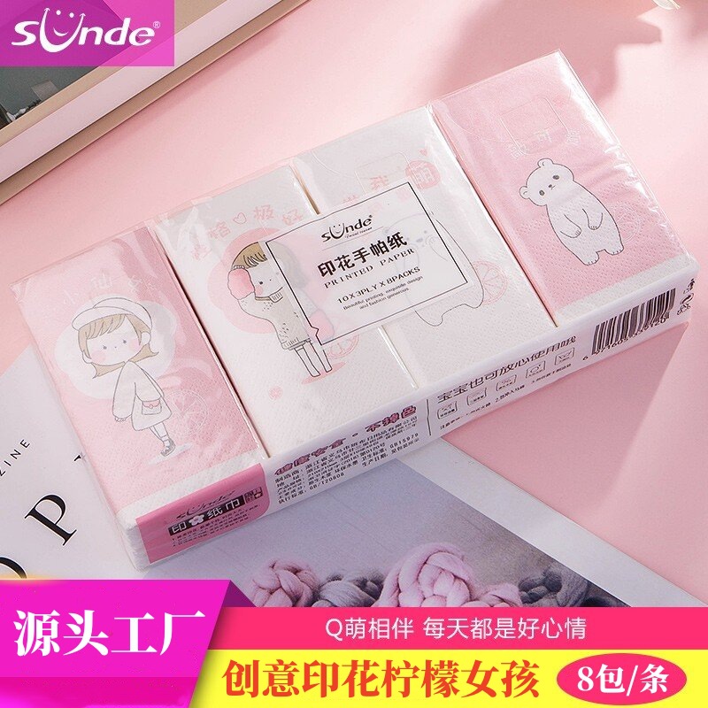 lemon girl have more cash than can be accounted for colour printing Handkerchief tissue portable Napkin toilet paper Decor factory wholesale