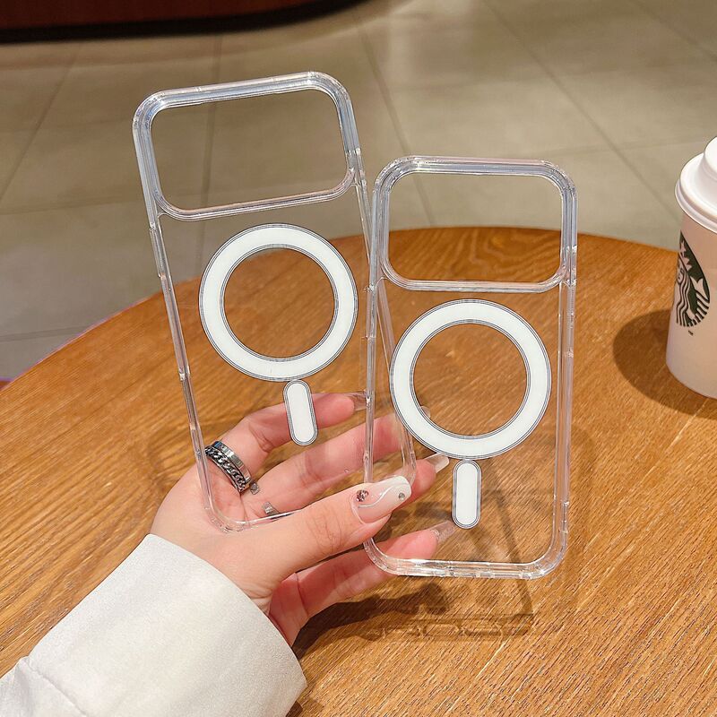 适用苹果17ProMax透明亚克力磁吸手机壳iPhone16全包防摔15保护套|undefined