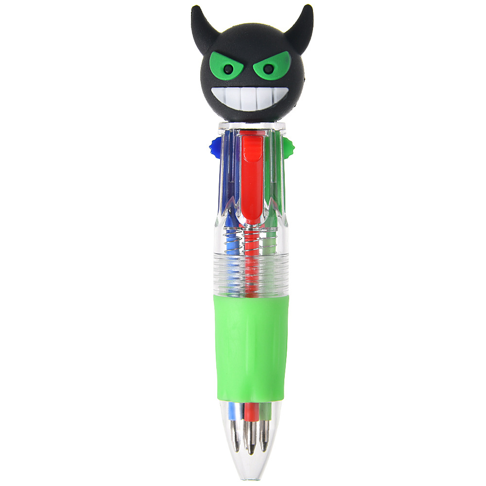 Serie de Halloween Bolígrafo de prensa de cuatro colores Mini bolígrafo lindo bolígrafo corto fácil de llevar Bolígrafo multicolor de la cuenta del estudiante