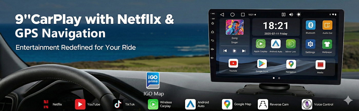 Cross-Border Portable Gps Navigation Android Carplay 7inch / 9inch Wifi Version Bluetooth Supports Netflix