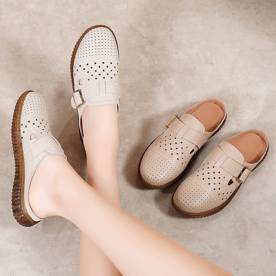 Cross-border plus size 2025 New Summer Muller Shoes Women's Fashion Half-tow Single Shoes Women's Non-slip Women's Shoes 35-42