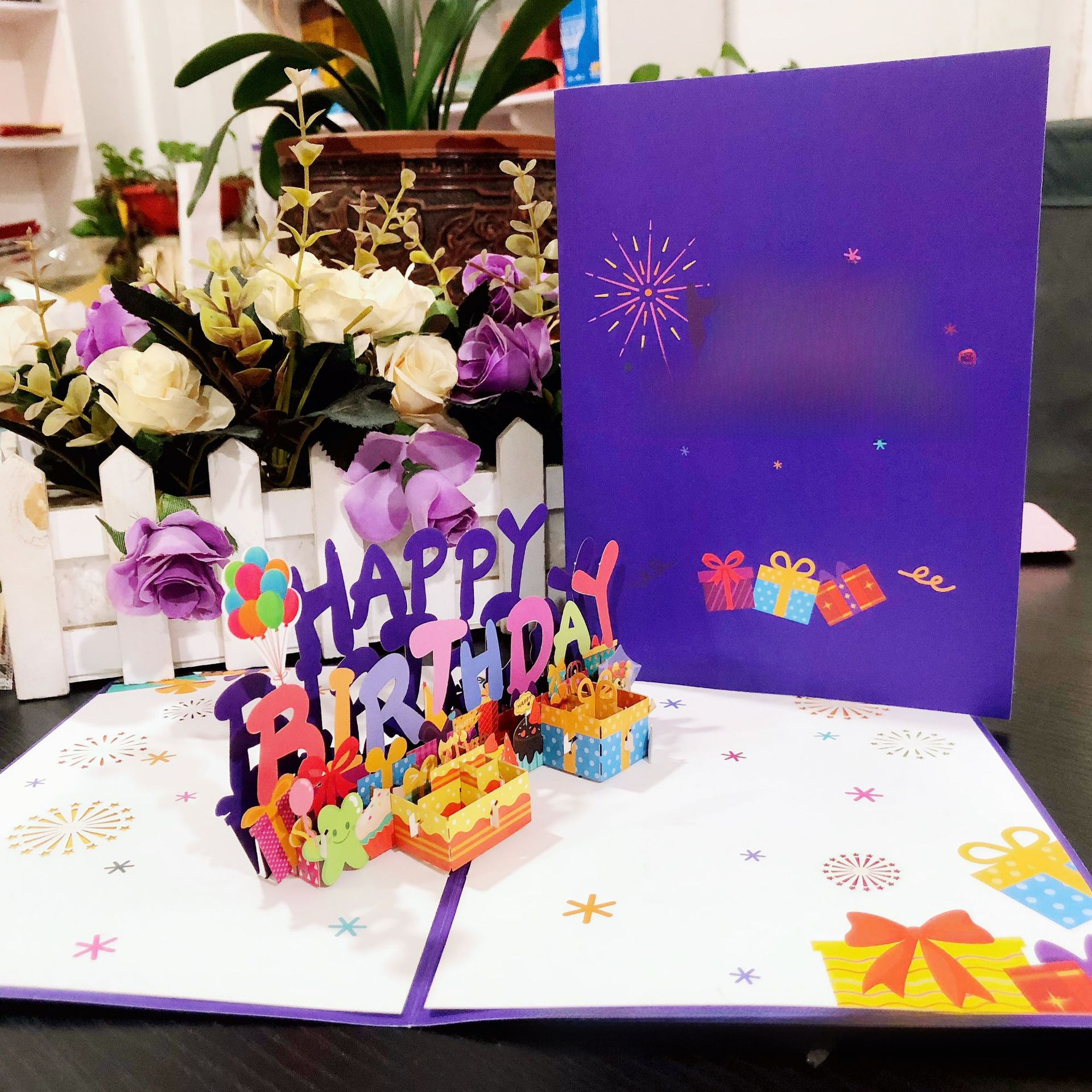 新款HAPPY BIRTHDAY立體賀卡創意手工鏤空紙雕禮物3D生日卡片批發