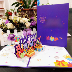 New HAPPY BIRTHDAY three-dimensional greeting card creative handmade hollow paper carving gift 3D birthday card wholesale