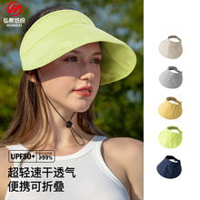 轻薄速干帽夏季防晒空顶帽子女防紫外线出游百搭大檐遮阳帽可折叠
