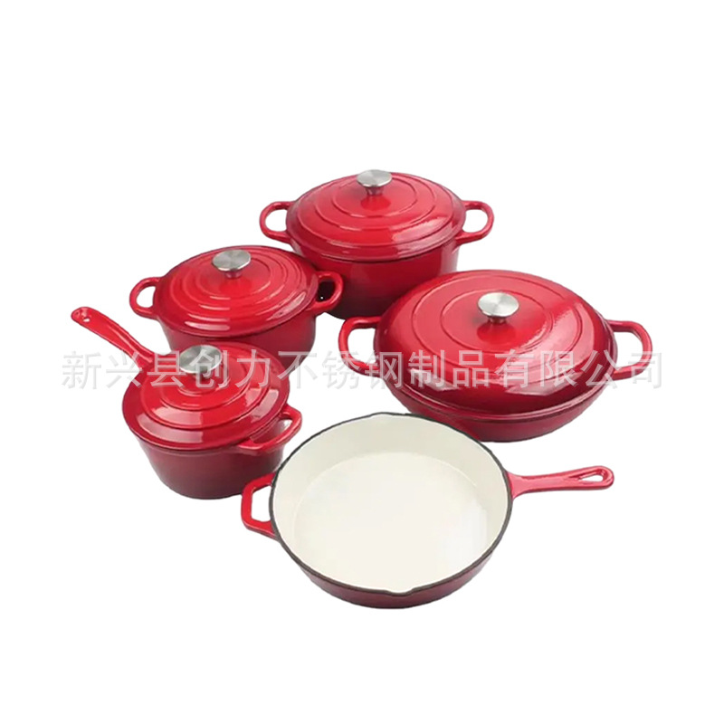 铸铁珐琅锅Manufacturer's enamel pot set无涂层汤锅炖锅妈咪锅 铸铁珐琅锅Manufacturer's enamel pot set无涂层汤锅炖锅妈咪锅