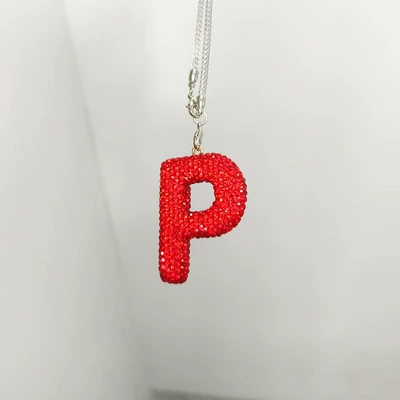 Car hanging rhinestone car rearview mirror - p-big-red-letter-car-pendant