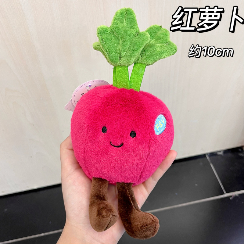 卡通可爱仿真生态水果蔬菜公仔抓娃娃机玩偶儿童毛绒玩具带展架|undefined