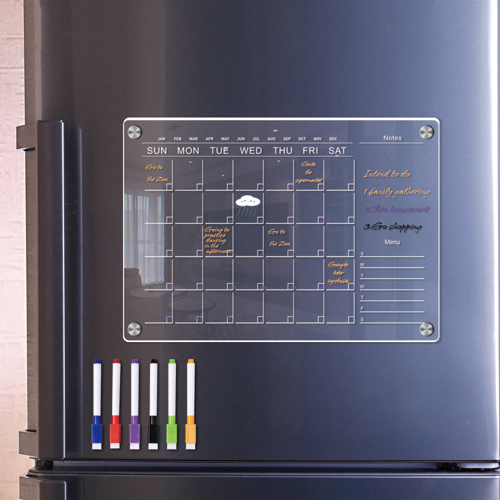 three dimensional transparent acrylic erasable magnetic fridge…