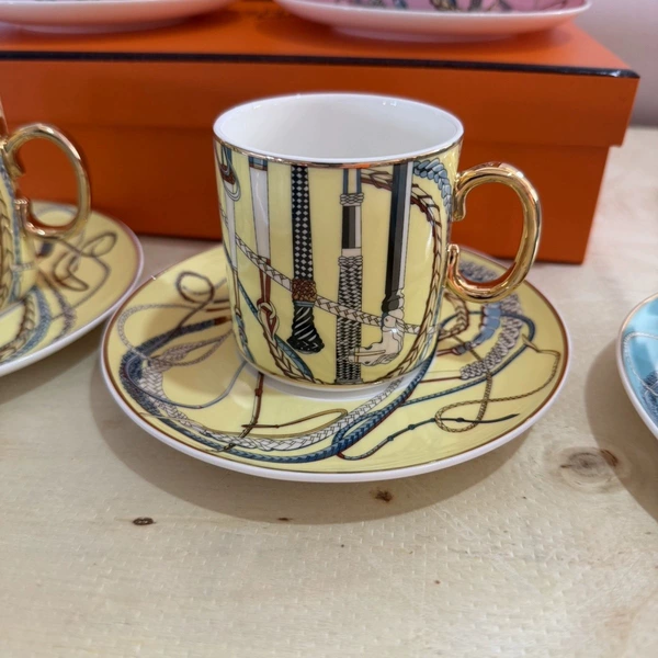 Yellow Scepter Two Cups and Saucers