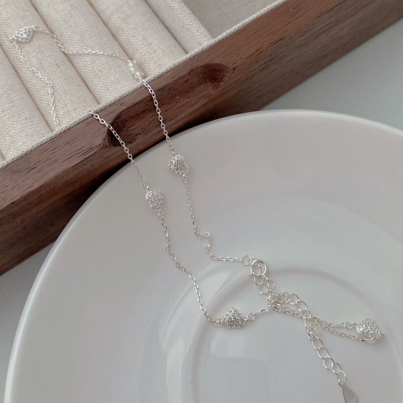 Necklace, Choker Classification 925 sterling silver Chain Material Heart Shape 925 Sterling Silver Basic Simple Style IG Style 925 Sterling Silver Necklace