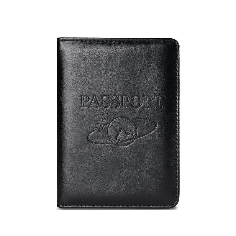 La nueva cubierta protectora de pasaporte retro de gama alta RFID antirrobo pasaporte pasaporte bolsa de identificación masculina billetera tarjeta antimagnética