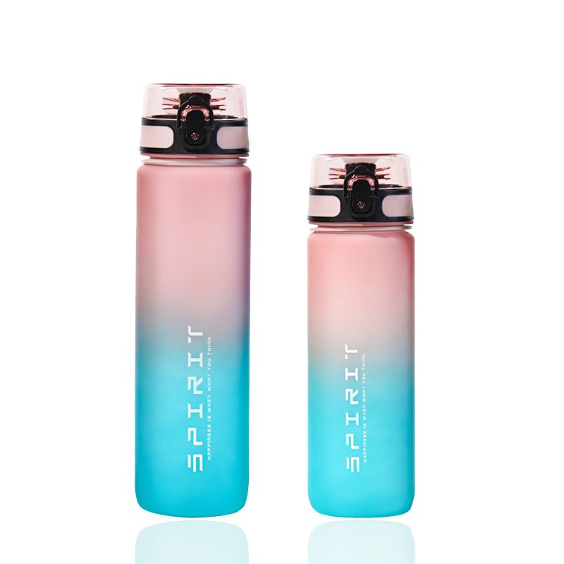 Vaso deportivo, vaso portátil de color degradado, vaso de plástico con cierre, vaso rebote, vaso espacial, gran capacidad, solo para uso en exteriores