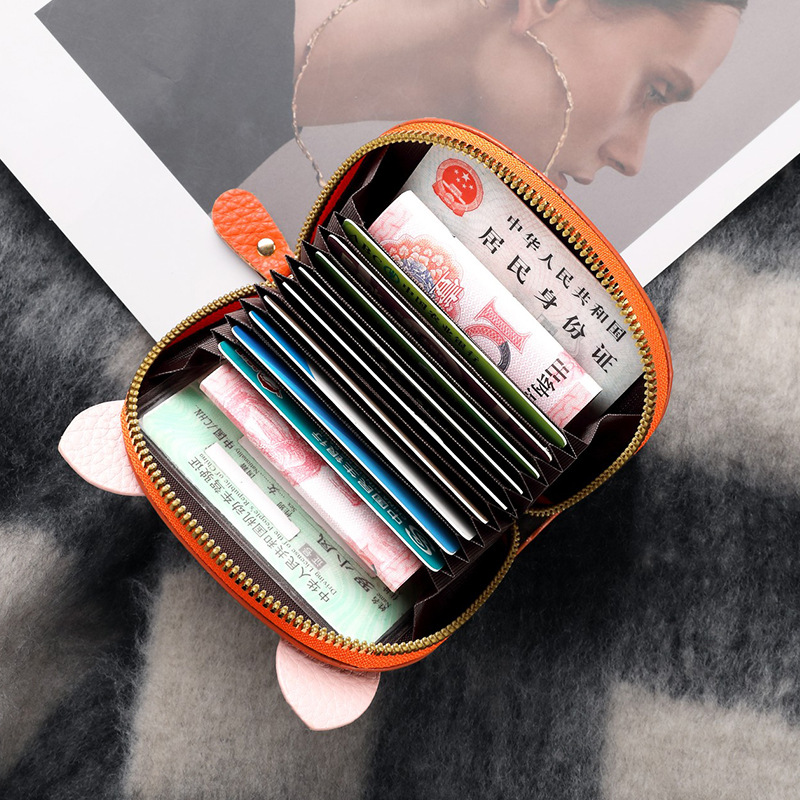 Nuevo tarjetero de órgano de celebridades de Internet, femenino, ligero, estudiante, cerdo, cremallera de cerdo, tarjetero de múltiples posiciones, tarjetero de cuero suave, monedero