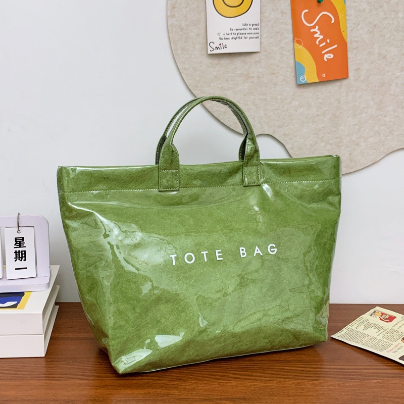 クロスボーダー起爆杜邦紙アルファベットトートバッグ2025新作透明シンプル大容量ハンドバッグレトロ女性カバン