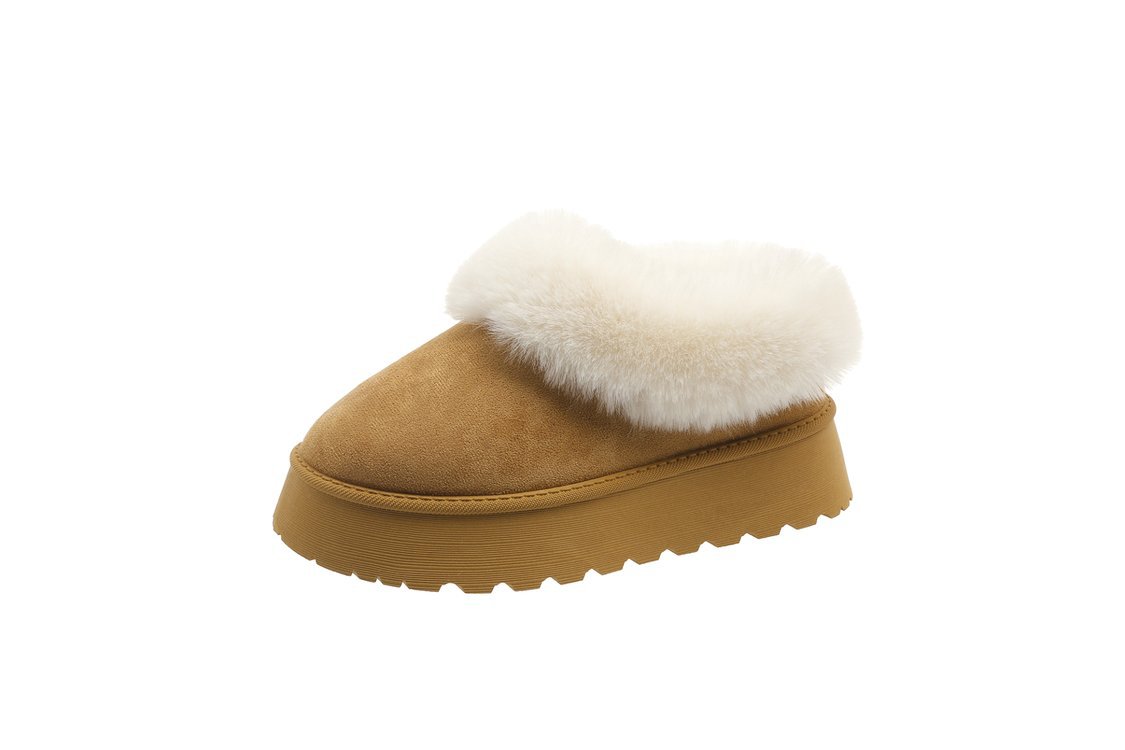 A new winter slip-on snow boots women's shoes plush one cotton shoes plus velvet thickened_voghion.com