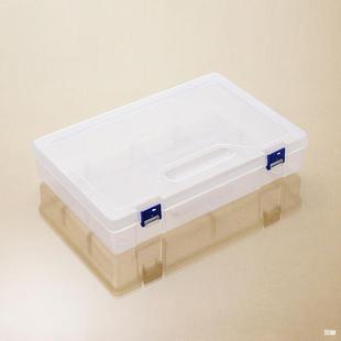 Manufacturer's Self-Produced and Sold Large 10-Compartment Empty Box with Lid Desktop Organizer Hardware Accessories Puzzle Transparent Storage Box