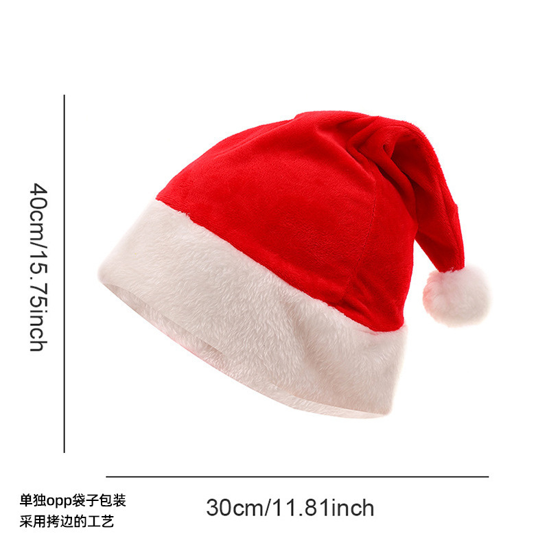 新しいクリスマス帽子成人クリスマス装飾品超柔らかい水晶生地クリスマス祭りパーティー衣装用品|undefined