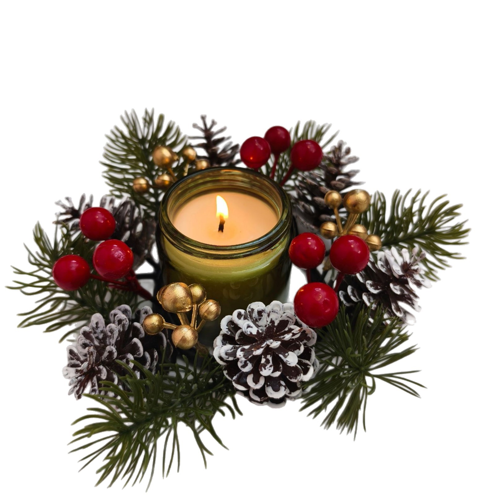 Nuevos productos transfronterizos navideños guirnaldas de candelabros guirnaldas decorativas para el hogar joyas de escritorio imitación de pinos rojos
