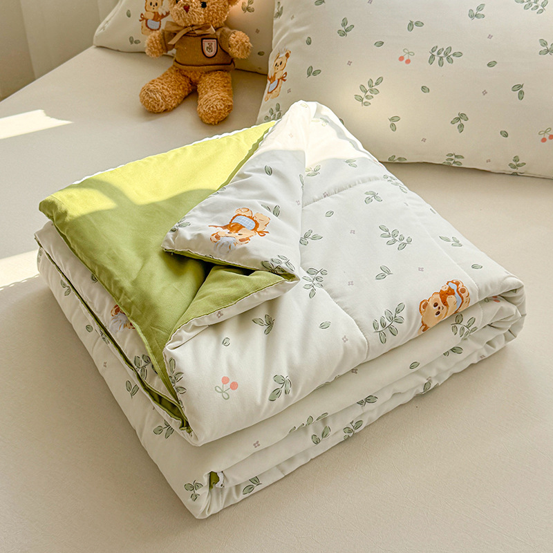 A級夏用ウォッシュドコットンサマーキルト、エアコン用掛け布団、寮用シングル、子供用薄型、洗濯機で洗えるキルト芯、抗菌