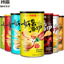 本高沙屋原切薯片110g 青瓜沙拉烧烤味休闲膨化休闲零食品大桶装