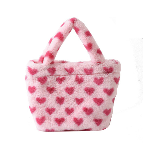 Spring New Fashion Plush Tote Bag Large Capacity Bucket Bag for Women, Supports Bulk Wholesale and Mixed Orders