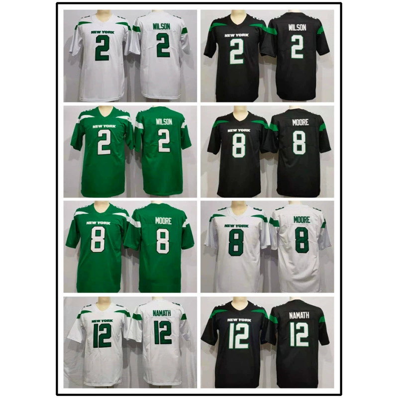 Форма американского футбола Jets Jets2 # 8 # 12 # 14 # 26 # Легендарная футболка второго поколения Bell33Adams
