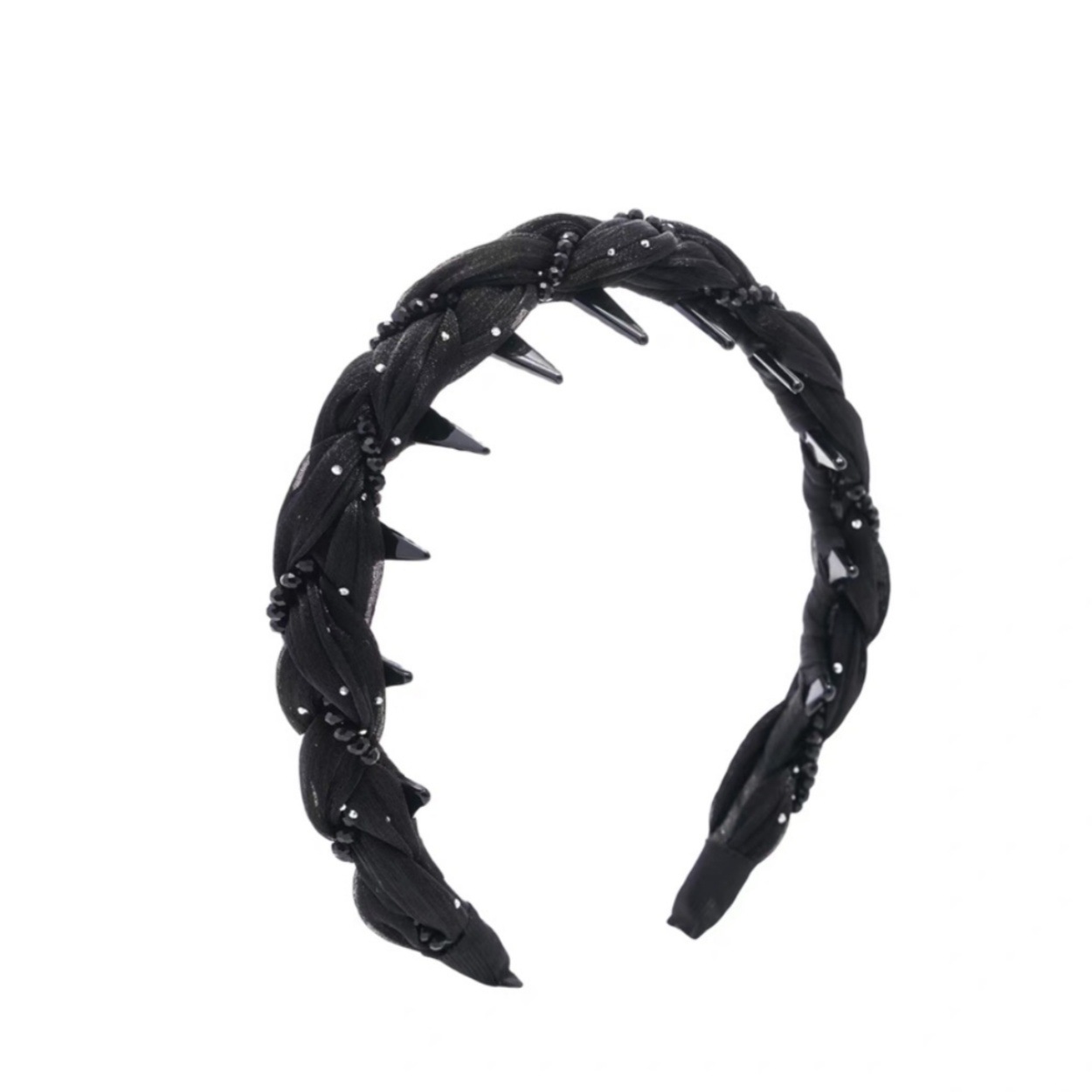 19#Black rhinestone tulle ruffle