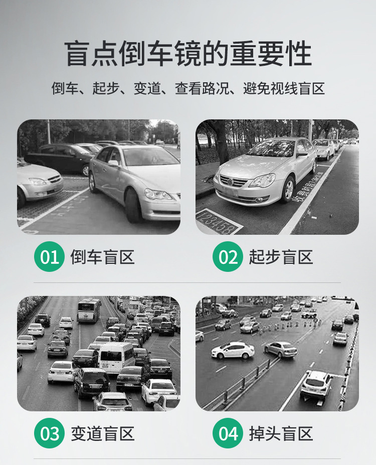 New Rearview Mirror Small Round Mirror Car Reversing Artifact Reflective Auxiliary Blind Spot 360-Degree Wide-Angle Ultra-Clear Car